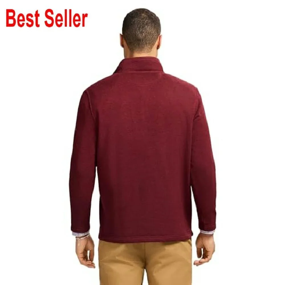 Quarter Zip Sweater Fleece Classic Preppy Minimal Eco-Friendly Recycled Fabric
